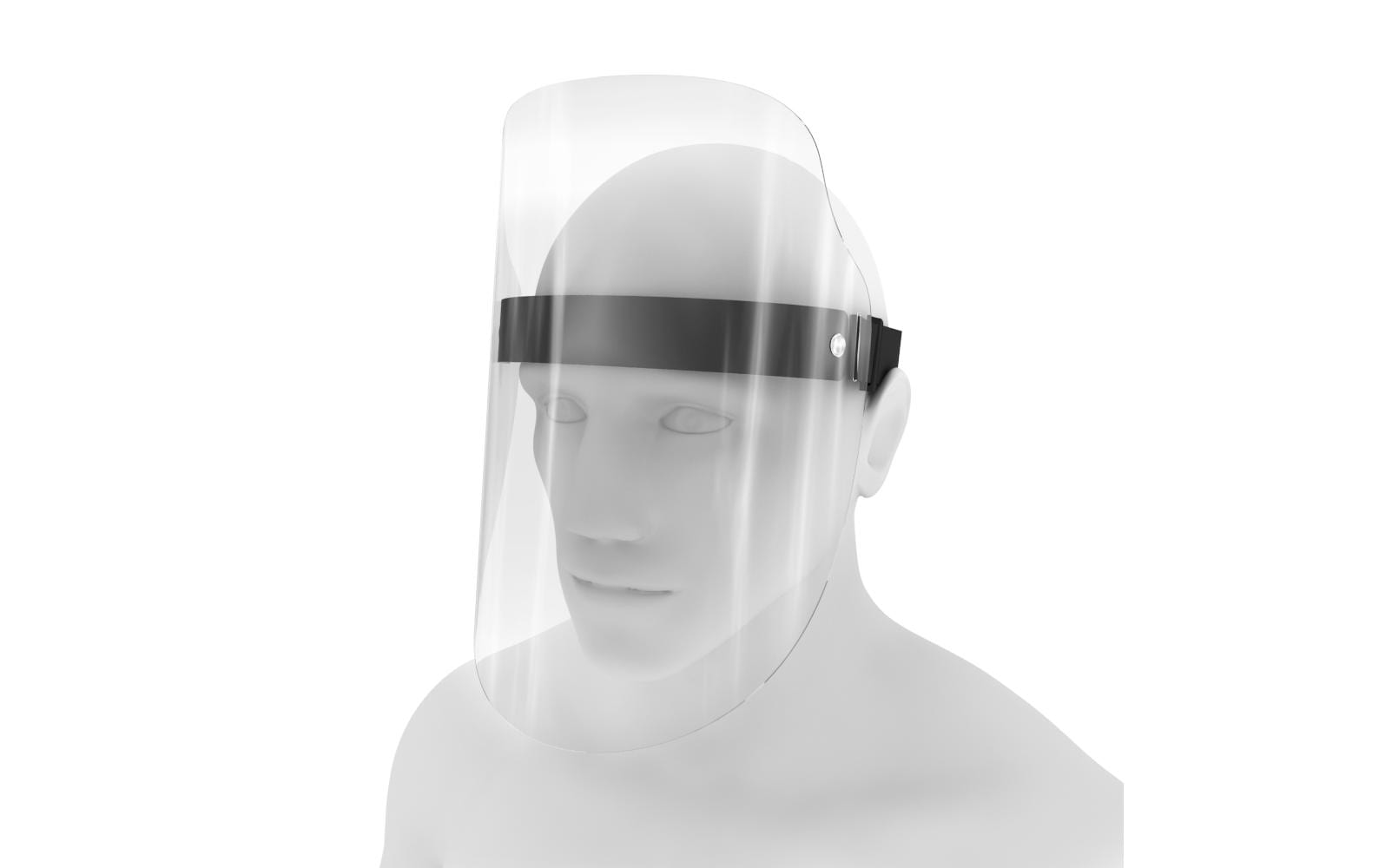 Diverse Gesichtsschutz-Visier – Schwarz/Transparent, verstellbar, für Brillenträger