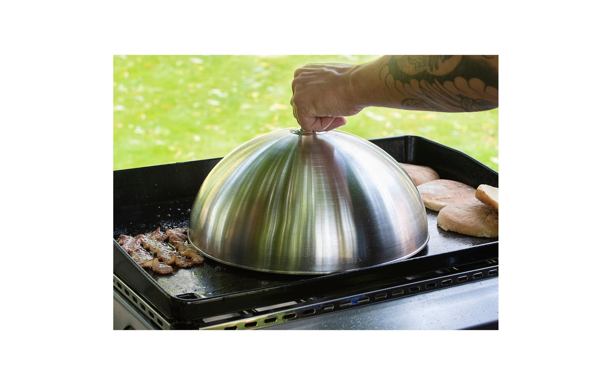 Campingaz Plancha-Haube Ø 32 cm, Edelstahl, Silber, für GrillPlancha