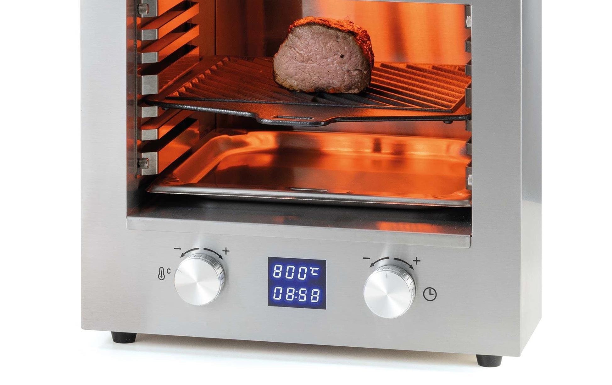 KOENIG Oberflächengrill B02308 – 2200 W, 27×30 cm Kochfläche, 1 Brenner – Silber