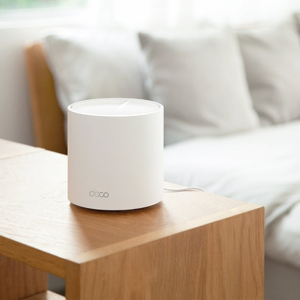 TP-Link AX3000 Mesh-Set (3er) – Wi-Fi 6 (AX3000), Dual-Band (2,4/5 GHz), bis 2,976 Gbit/s, je 3× LAN
