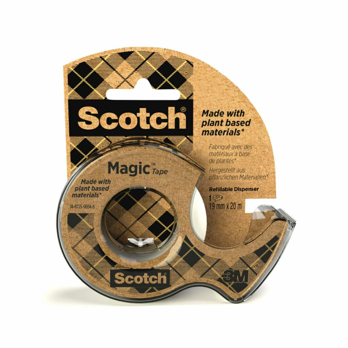 Scotch Handabroller – für Rollenbreite bis 19 mm, für Bandlänge bis 20 m, für Kern 1", Zelluloseazetat