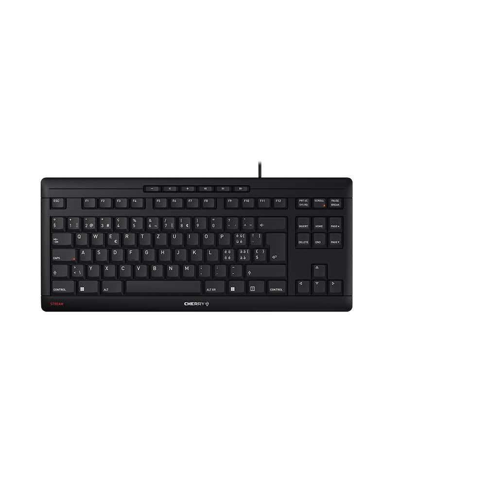 CHERRY Stream – Tastatur, kabelgebunden (USB), CH-Layout (DE-CH), TKL (ohne Ziffernblock), Scherenmechanik