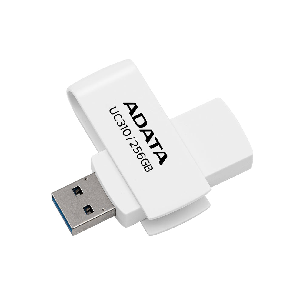 ADATA UC310 USB-Stick 256 GB – USB-A 3.2 Gen 1, 100 MB/s Lesen, Drehring, Weiss