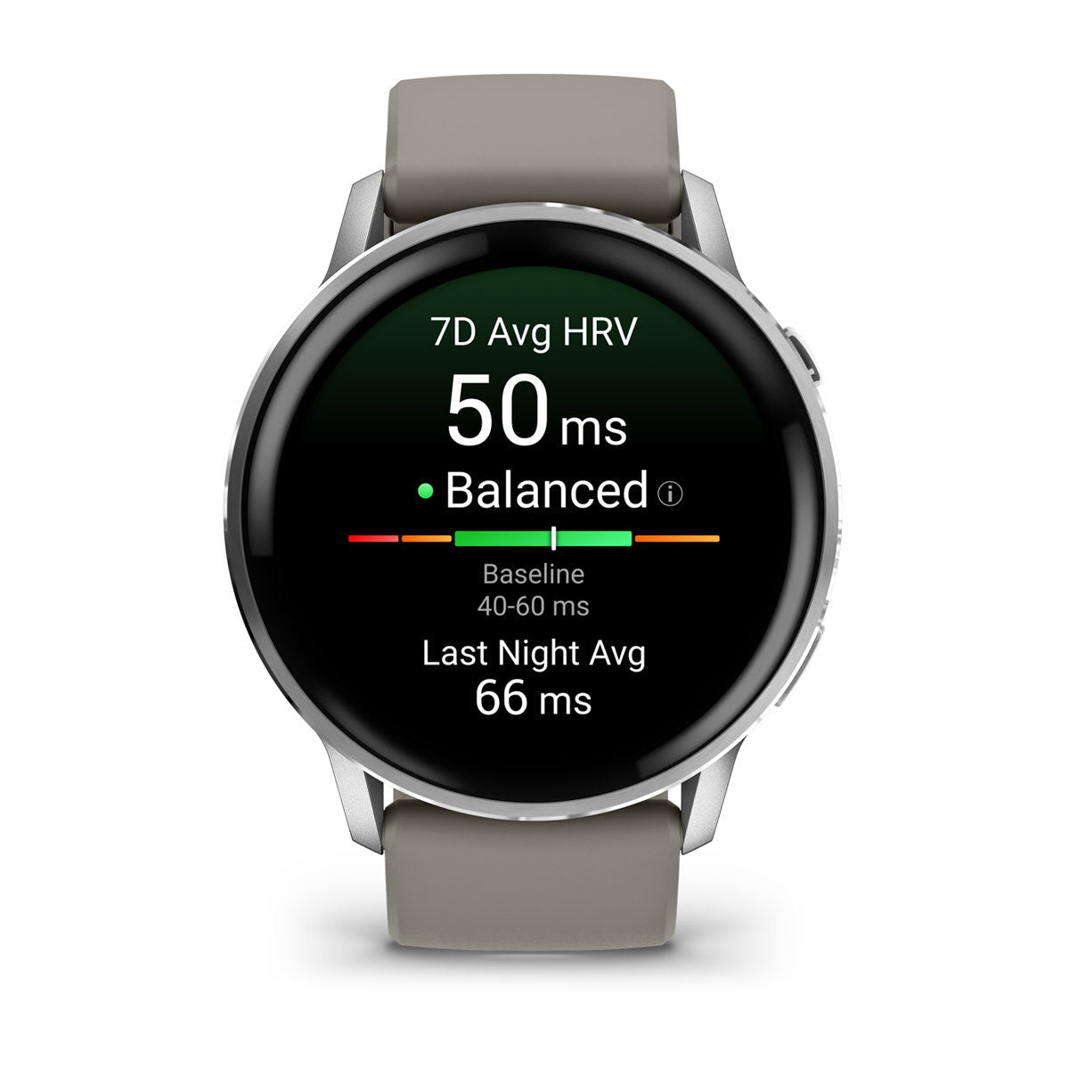 Garmin Venu 4 45 mm GPS – Edelstahl Silber, Sportarmband, Grau, 50 m, für Android und iPhone