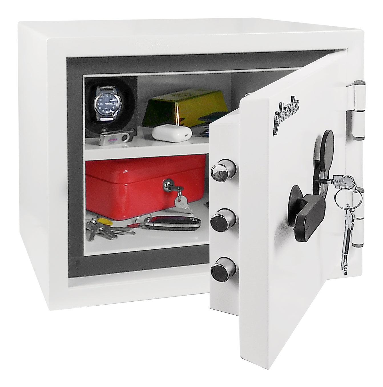 Phoenix Safe Co. Phoenix Tresor Fortress Pro SS1461K – Schlüsselschloss – 23 l – 60 Minuten Feuerschutz – Bodenmontage – Weiss