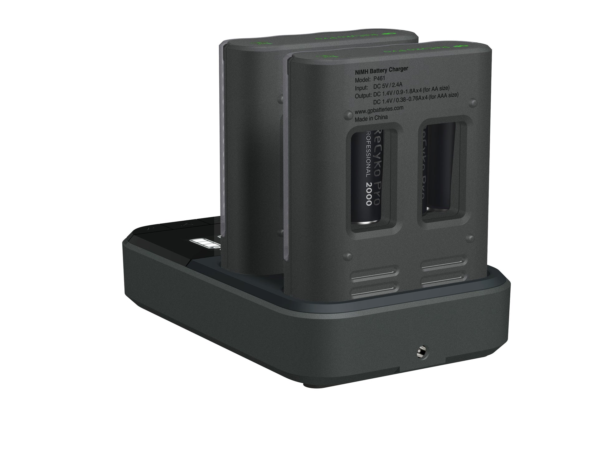 GP Batteries GP ReCyko Pro Ladestation – mit Display – für AA- und AAA-Akkus (NiMH)