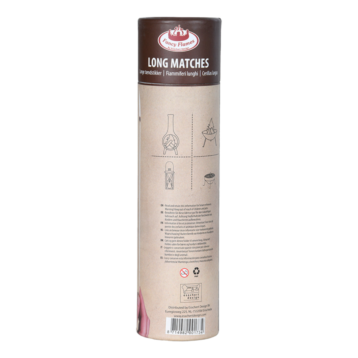 Esschert Design Feueranzünder – Rot – 5,9 × 5,9 × 25,3 cm – Holz – 48 Stk