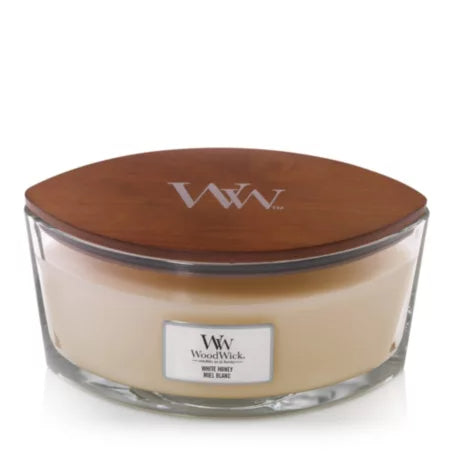 WoodWick Duftkerze White Honey, weiss, Glas, 19,1 × 12,1 × 9,2 cm, 1 Stück