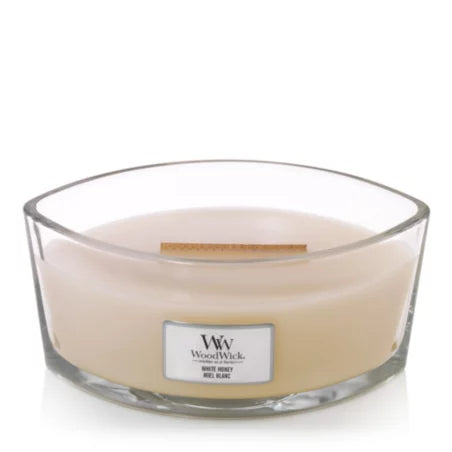WoodWick Duftkerze White Honey, weiss, Glas, 19,1 × 12,1 × 9,2 cm, 1 Stück