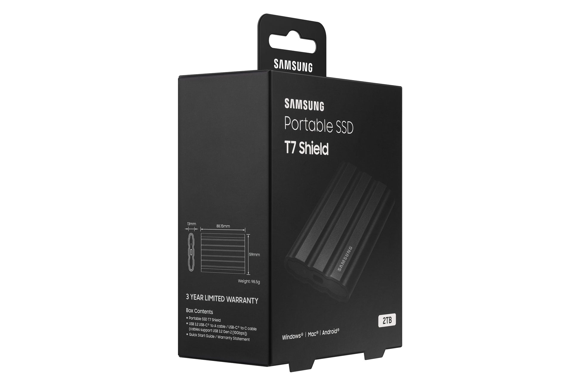 Samsung T7 Shield MU-PE2T0S Speichergerät – 2 TB, USB Typ-C (USB 3.2 Gen 2)