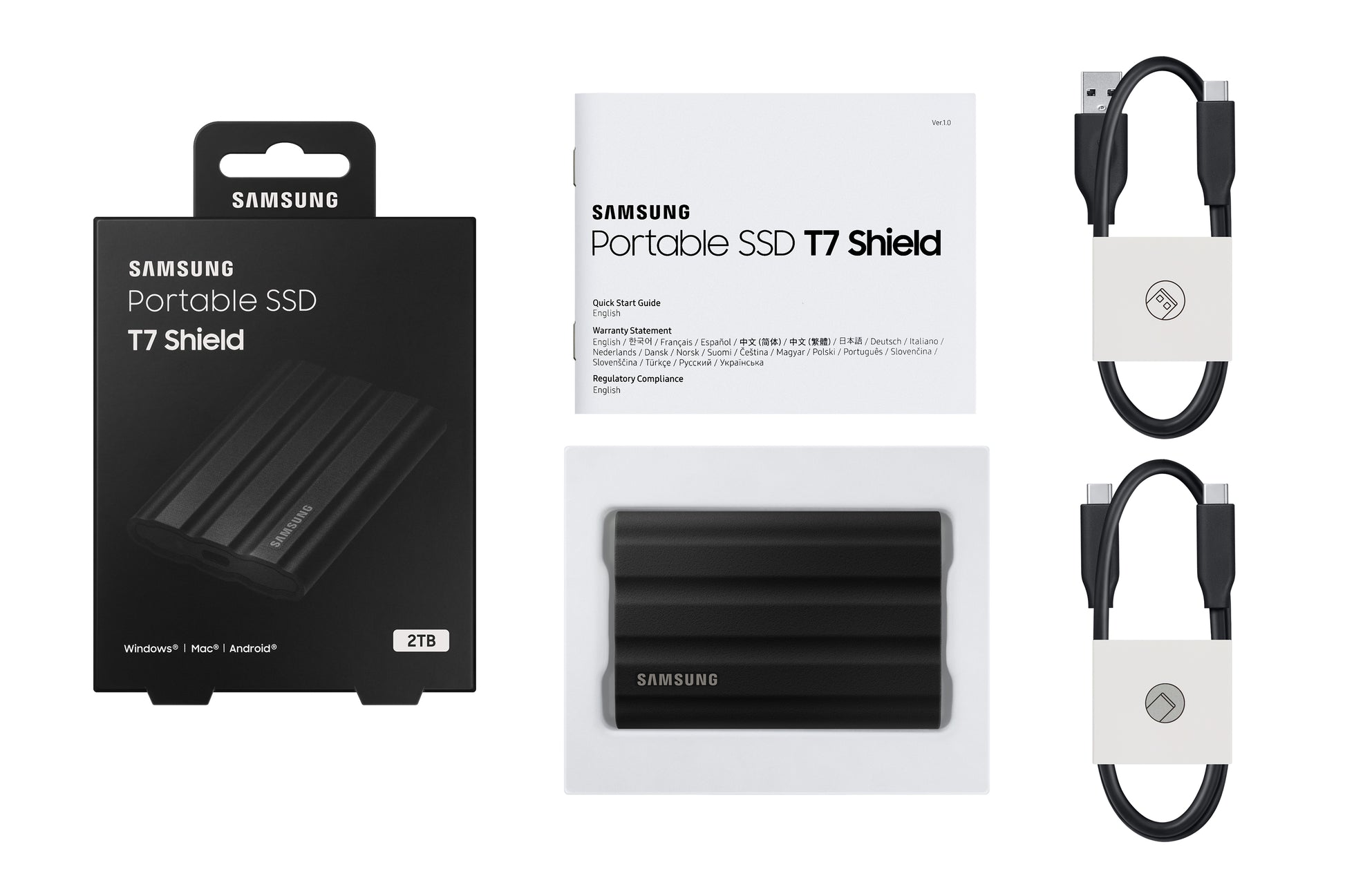 Samsung T7 Shield MU-PE2T0S Speichergerät – 2 TB, USB Typ-C (USB 3.2 Gen 2)
