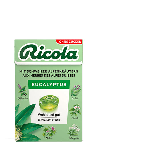 Ricola Kräuterbonbons – Eukalyptus, glutenfrei – 50 g