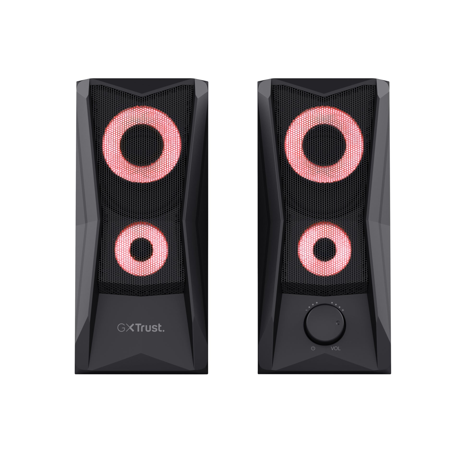 Trust GXT 606 JAVV – PC-Lautsprecher – 2.0, 12 W, 3,5 mm, LED-Beleuchtung, Schwarz