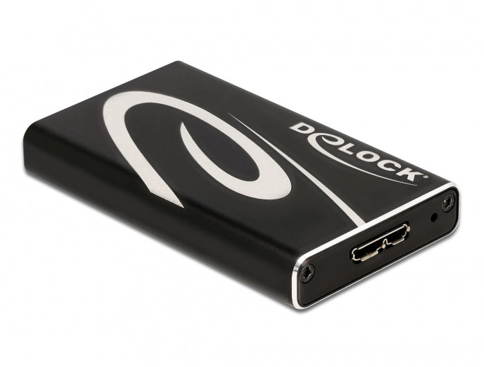 DeLOCK 1-Bay SSD-Gehäuse – USB 3.2 Gen 1 (5 Gbit/s), Micro-USB B, für mSATA