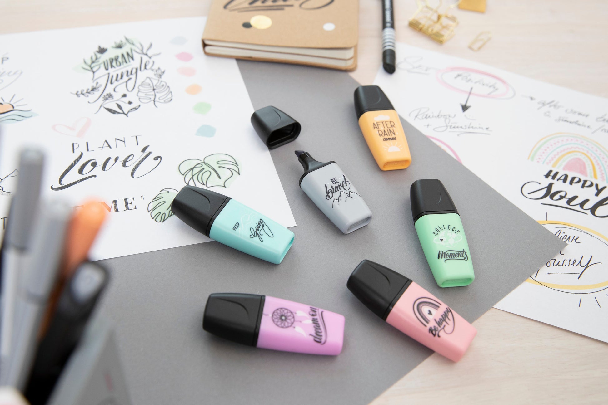 STABILO BOSS Pastel Love 2.0 Textmarker Mini Set 6 Farben Pastell – Keilspitze, 2–5 mm