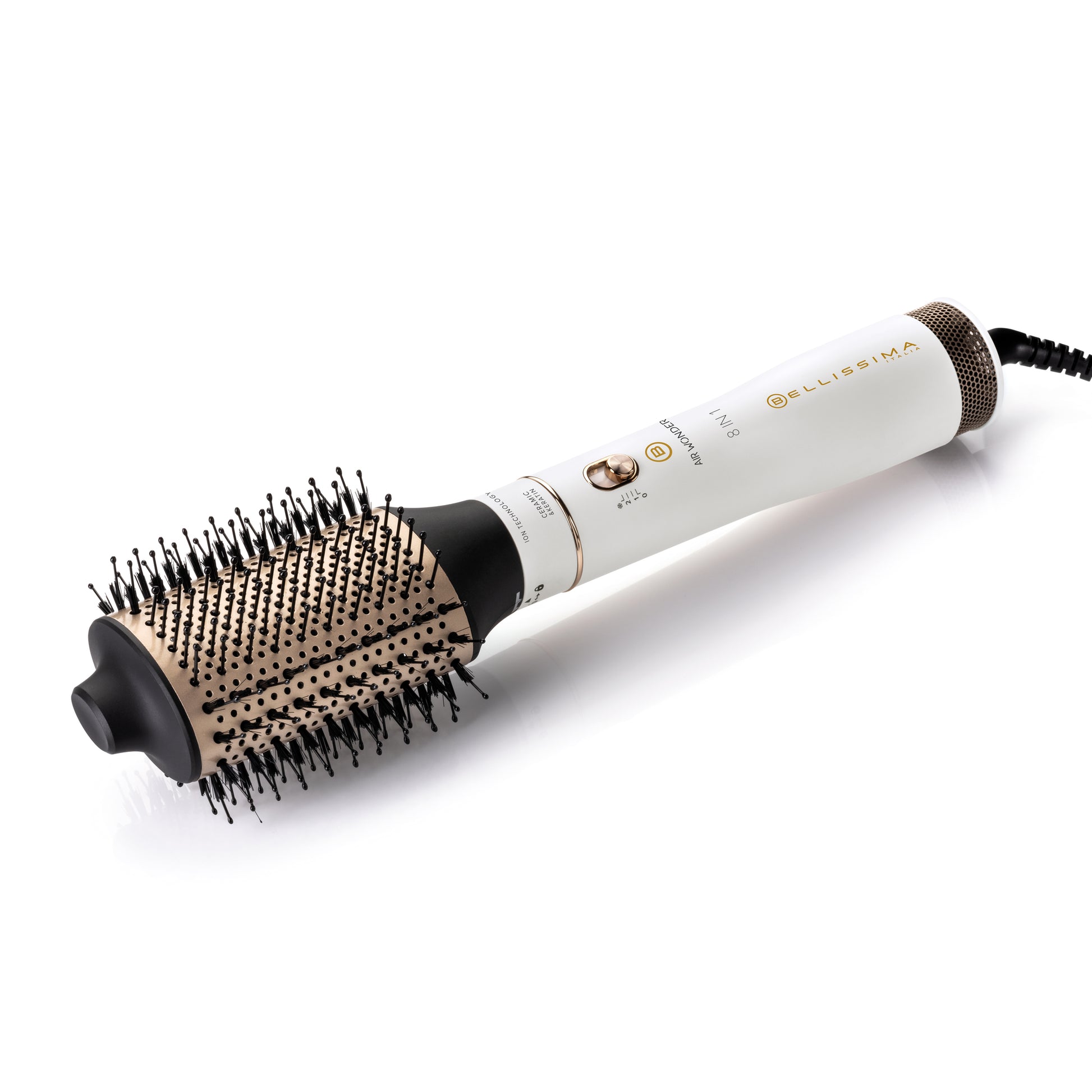 Bellissima Heissluftbürste Styler 8 in 1 – 1000 W, 2 Stufen – Gold, Weiss – Keramik, Kunststoff