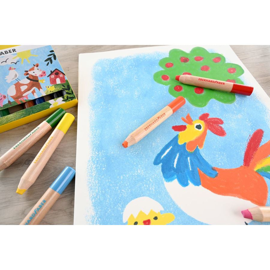 Eberhard Faber 3-in-1 Farbstifte Jumbo Mini Maxi – 12 Farben, Ø 10 mm