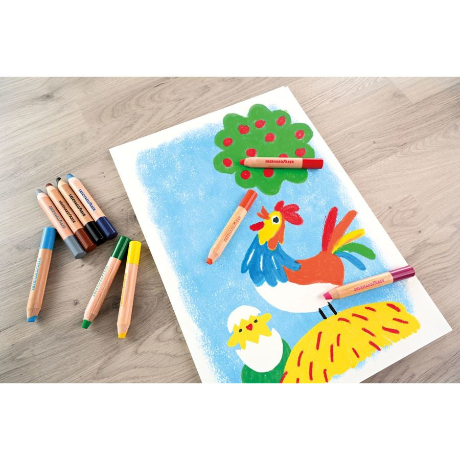 Eberhard Faber 3-in-1 Farbstifte Jumbo Mini Maxi – 12 Farben, Ø 10 mm