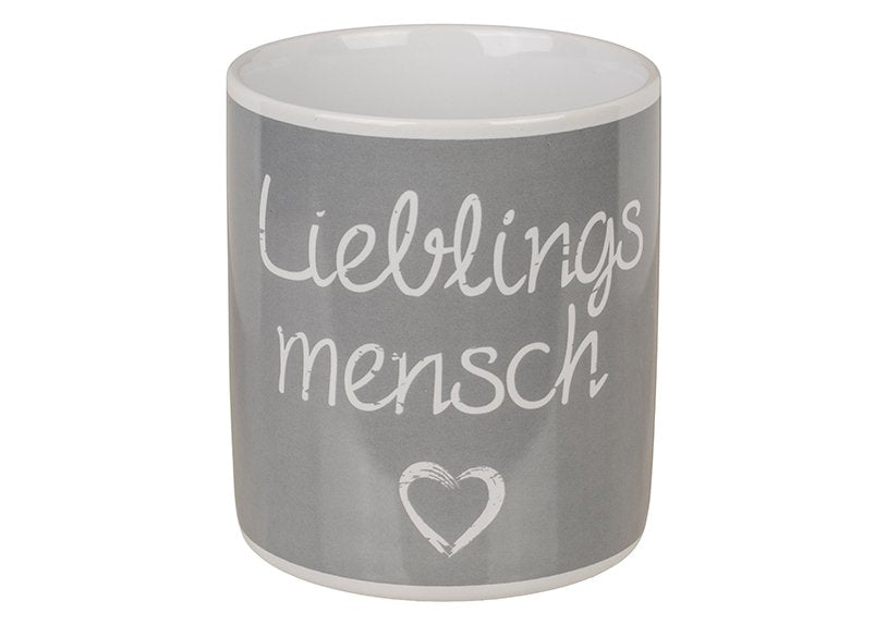 G. Wurm Lieblingsmensch Tasse – 330 ml, 12,0 × 9,0 × 11,0 cm, Keramik, Grau