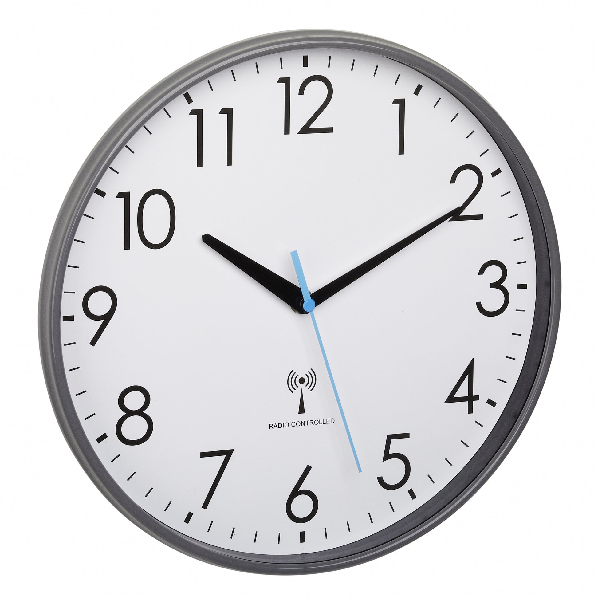 TFA-Dostmann TFA Dostmann Wanduhr – Funk, analog, Ø 30 cm, Grau, Kunststoff