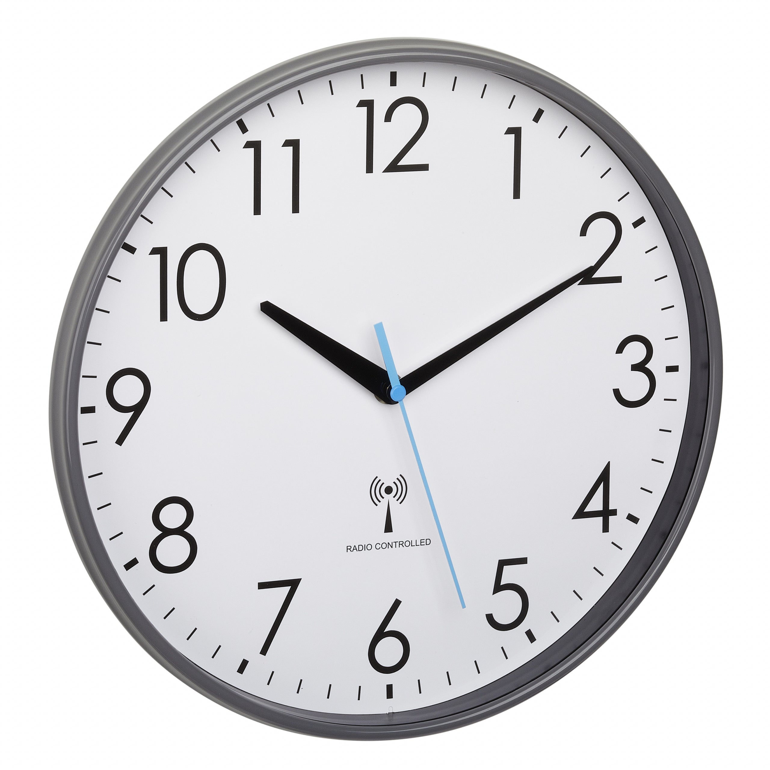 TFA-Dostmann TFA Dostmann Wanduhr – Funk, analog, Ø 30 cm, Grau, Kunststoff