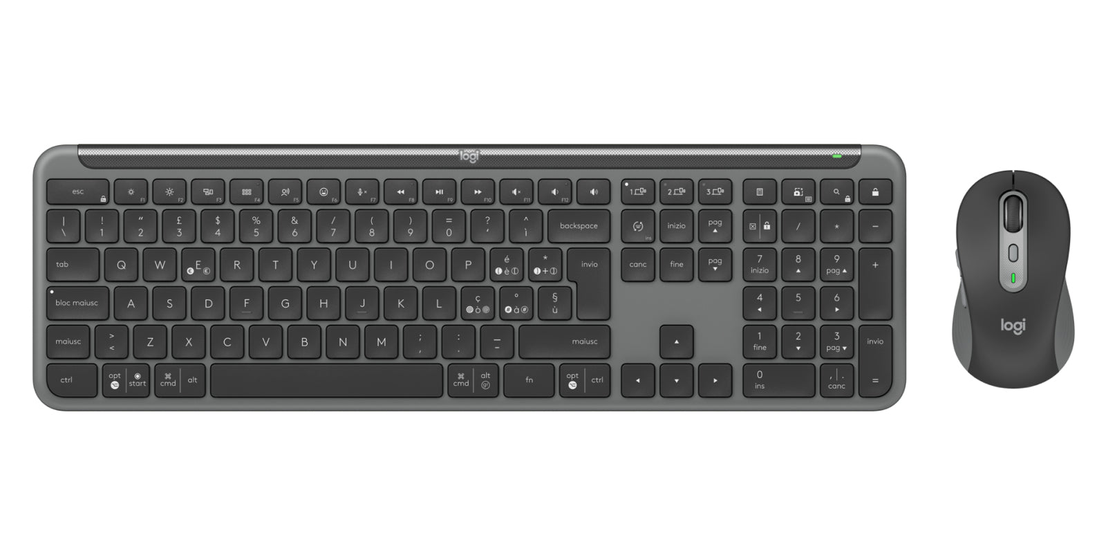 Logitech SGN Slim Combo MK950 – Tastatur, IT-Layout (IT), Grau