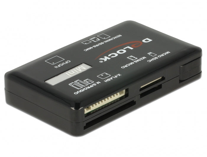 DeLOCK USB-Kartenleser USB 3.2 Gen 1 (5 Gbit/s) – CF, CF Typ II, SD/microSD, MMC, MS, M2, xD – Schwarz