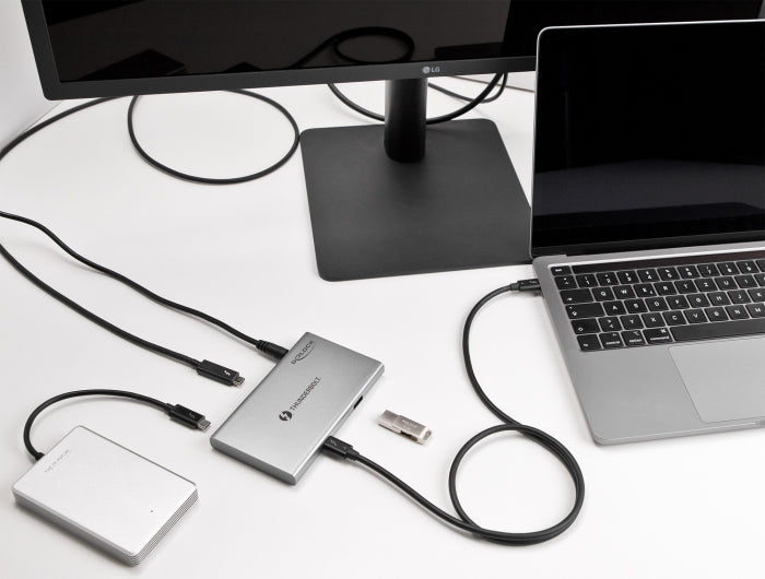DeLOCK 64157 Thunderbolt-Hub – 1× USB-A, 100 W PD, 4× TB4, für Windows/Mac/ChromeOS