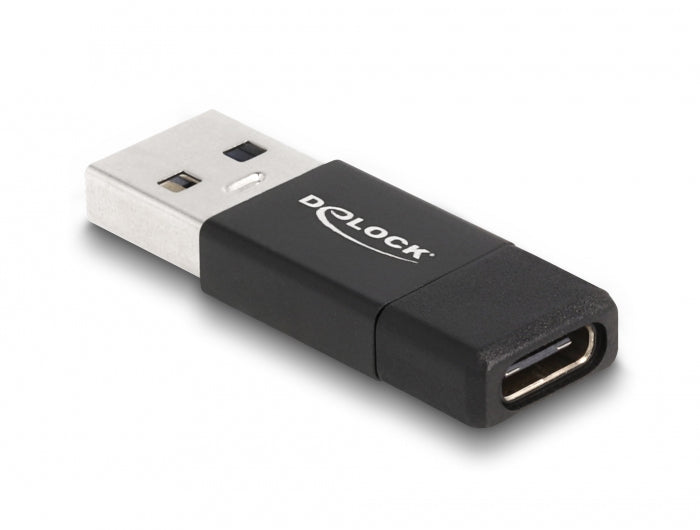 DeLOCK Adapter USB-A zu USB-C – USB 3.2 Gen 2 (10 Gbit/s) – für USB-C Geräte – Schwarz