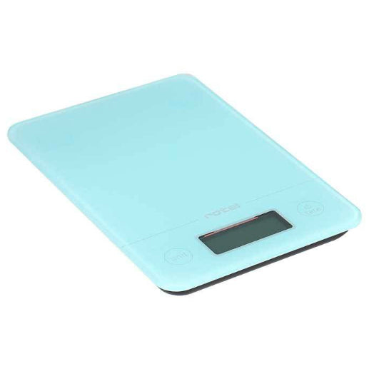 Rotel Küchenwaage – U4902CH – bis 5 kg, 1 g Teilung, Glas, blau