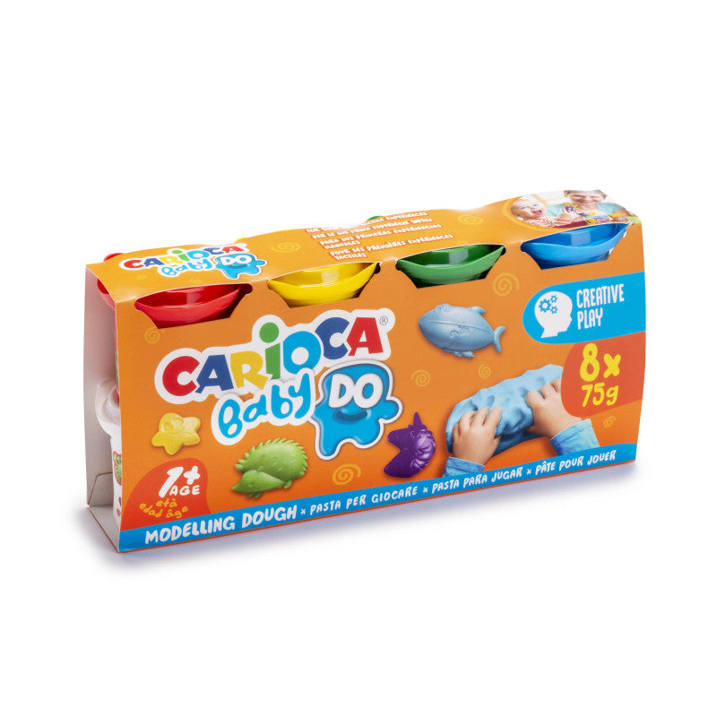 Carioca Knetmasse, Mehrfarbig, 600 g, 8 Stk.