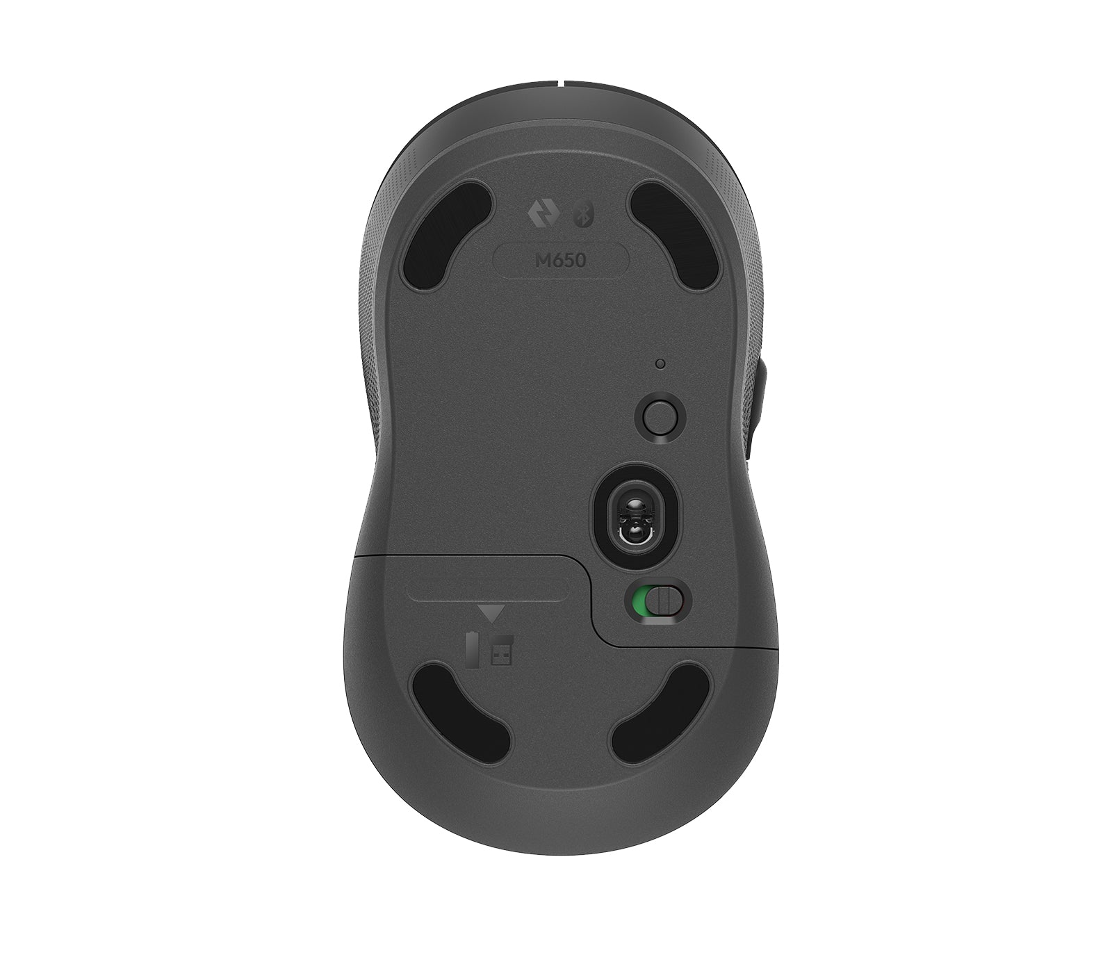 Logitech M650 Maus – Kabellos, für Rechtshänder, für mittelgrosse Handflächen, Graphit