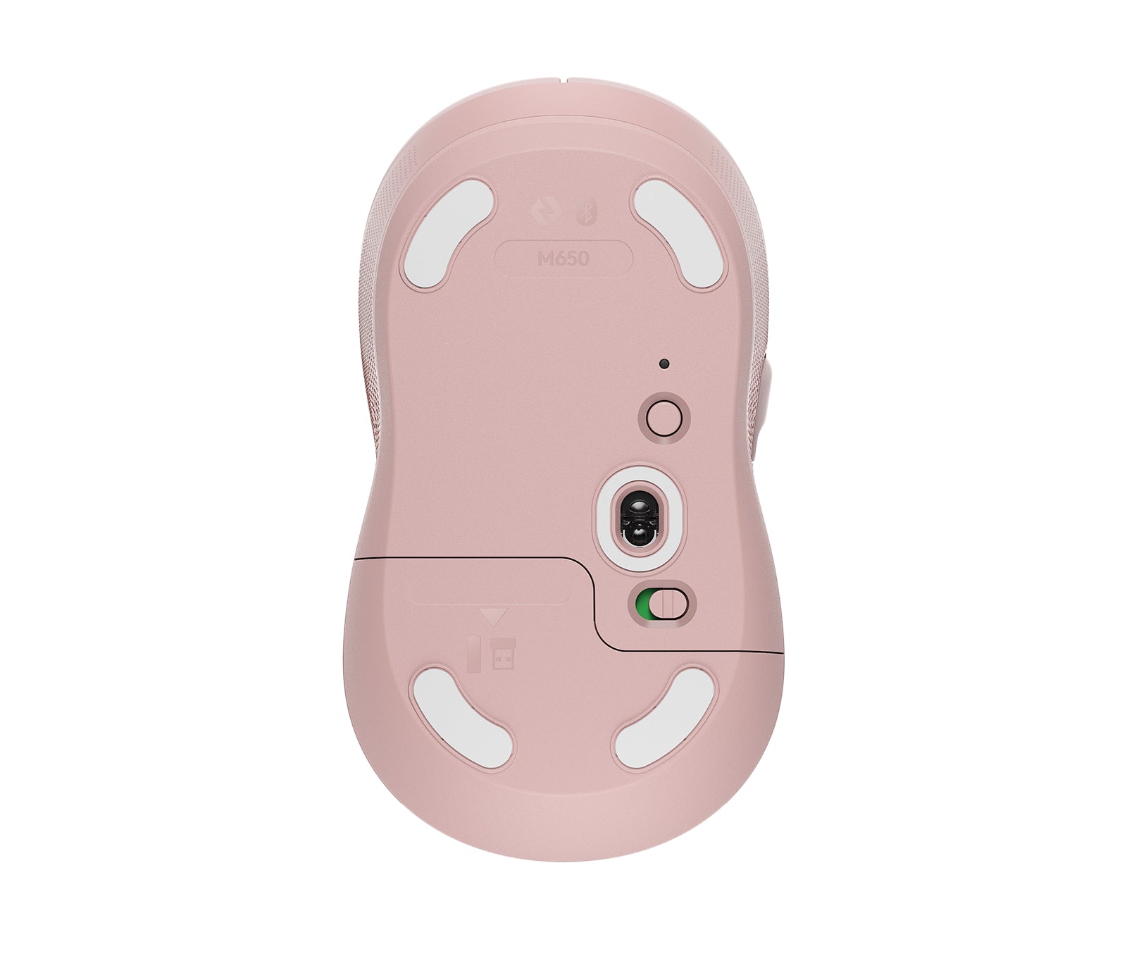 Logitech M650 Maus – kabellos, für Rechtshänder, Handflächengrösse M, Rosa