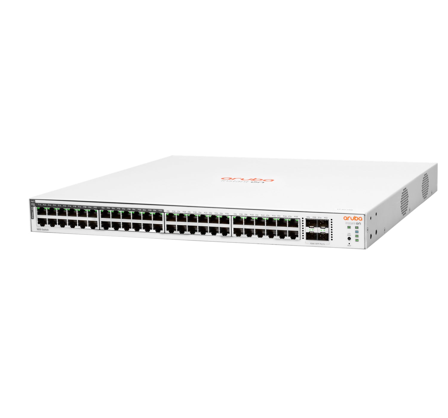 HPE Aruba Instant On 1830 48G 4SFP – Managed L2 Switch – 48× 1G, 4× SFP, PoE+, PoE-Budget 370 W, 19", 1U