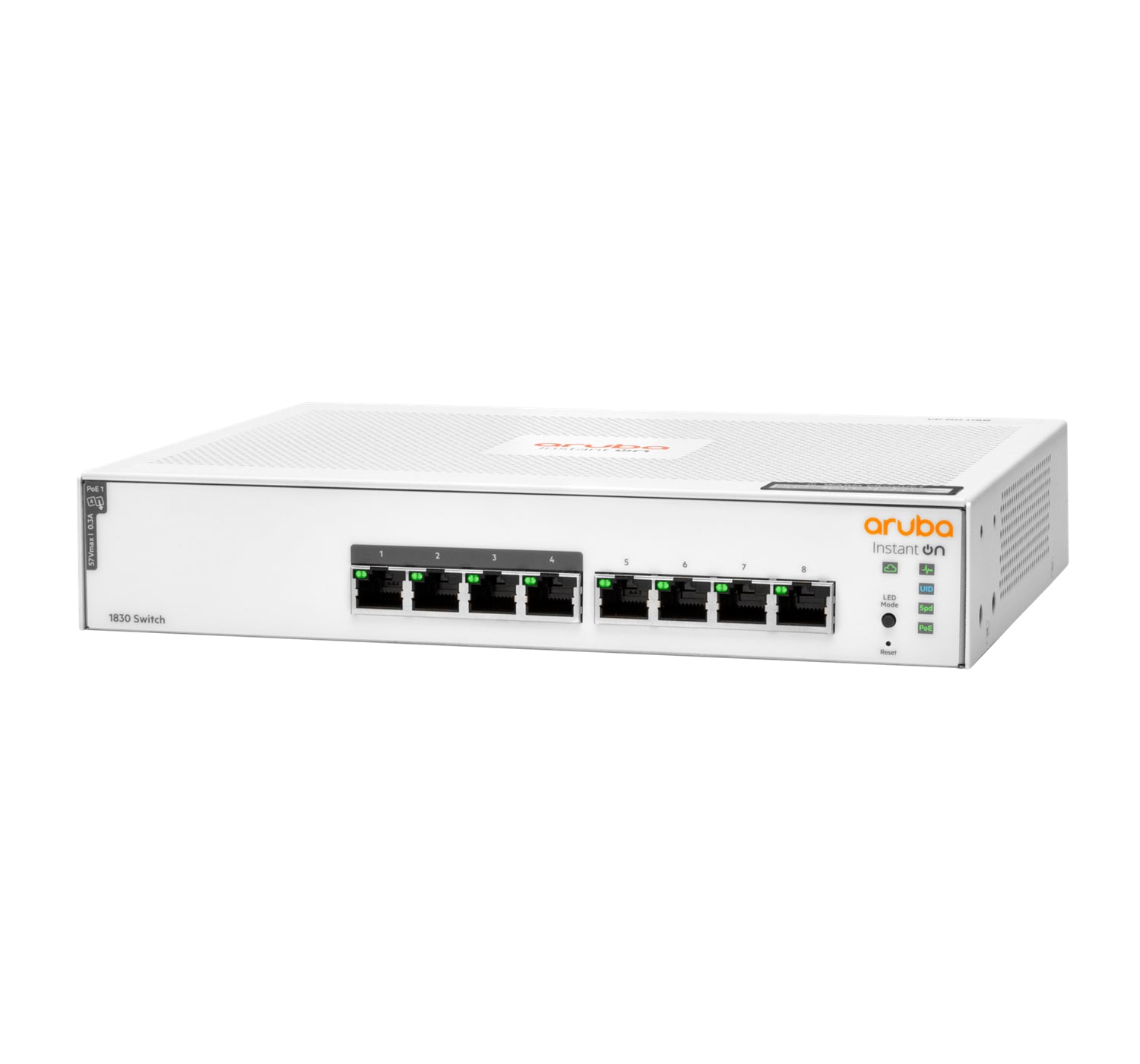 HPE ARUBA NETWORKING Instant On 1830 8G – Managed L2 Switch – 8× 1G, PoE+, PoE-Budget 65 W, 19", 1U