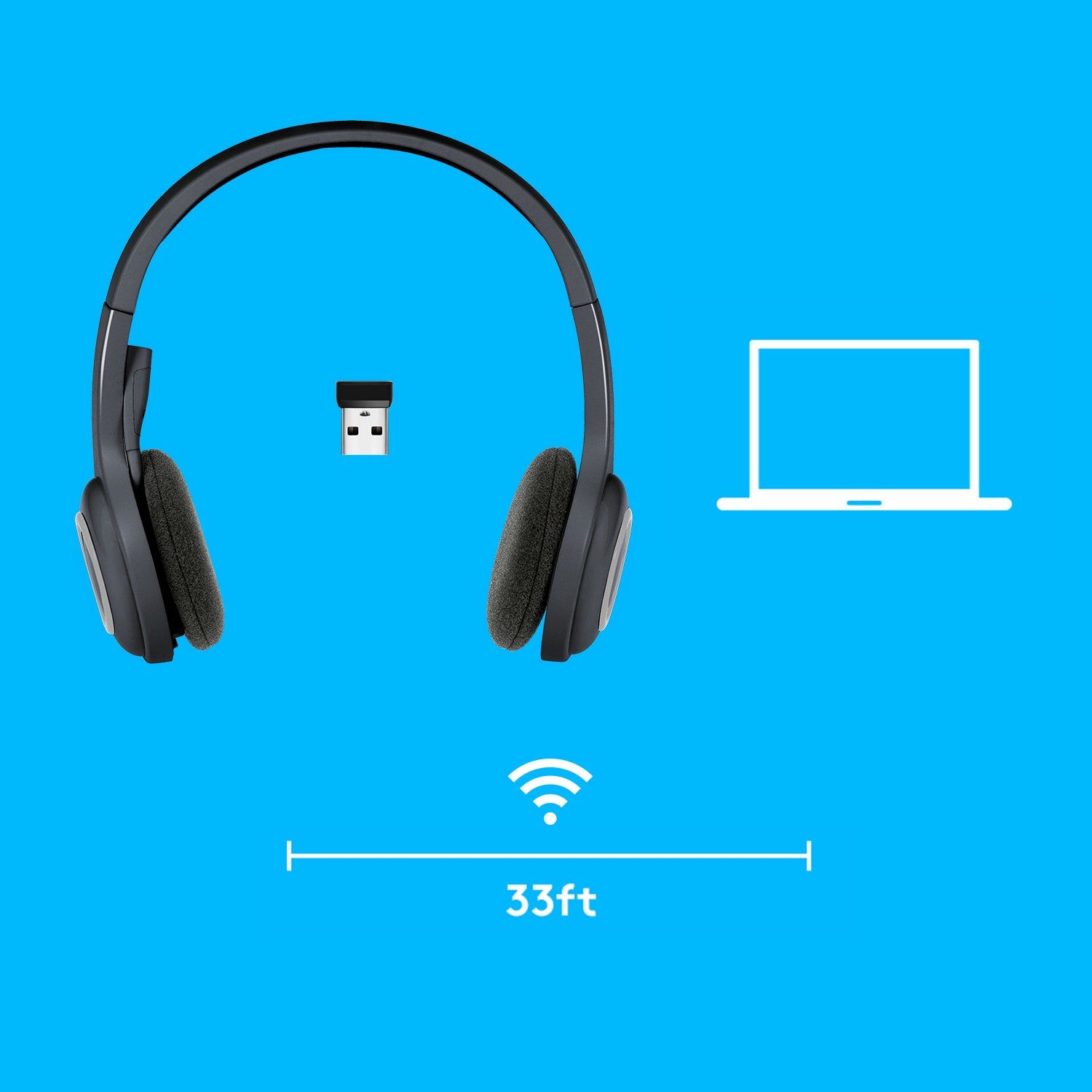 Logitech H600 – On-Ear Headset – USB-A, mit Mikrofon – Schwarz