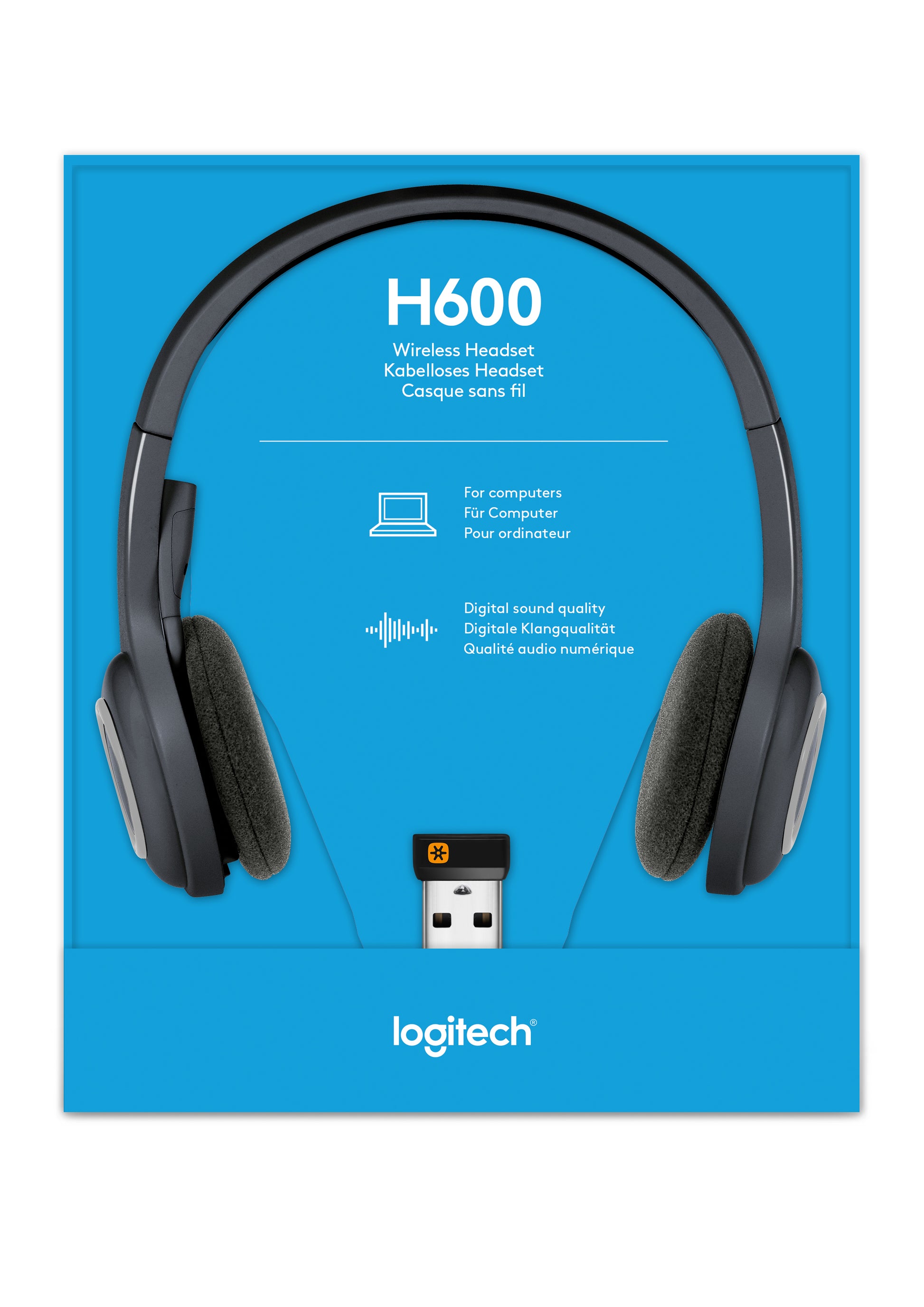 Logitech H600 – On-Ear Headset – USB-A, mit Mikrofon – Schwarz