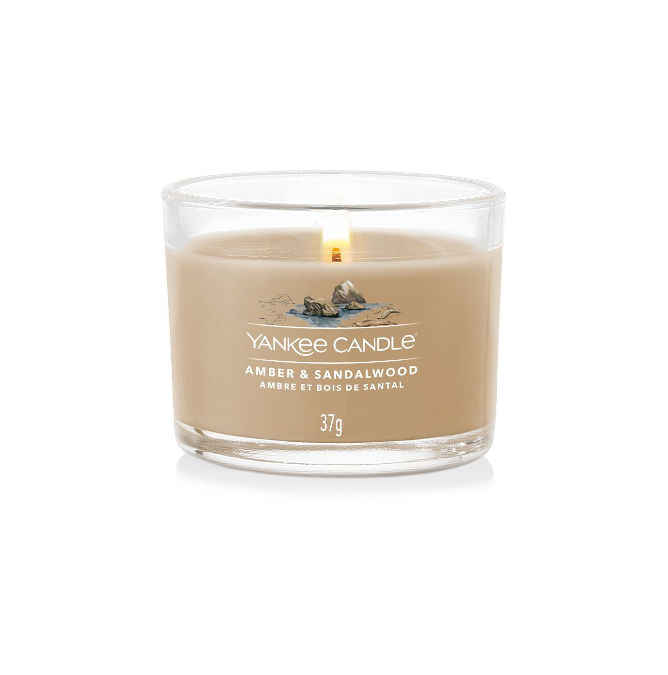 Yankee Candle Duftkerze – Bernstein & Sandelholz – Ø 5,4 × 4,5 cm – 10 h
