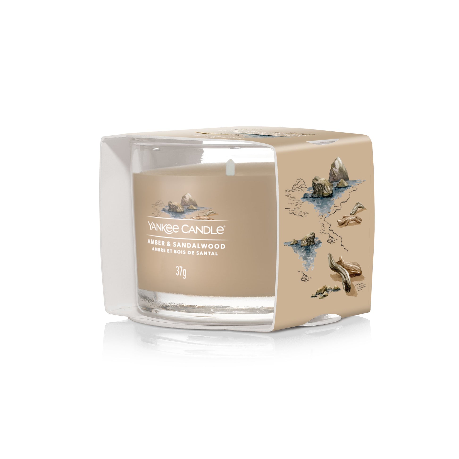 Yankee Candle Duftkerze – Bernstein & Sandelholz – Ø 5,4 × 4,5 cm – 10 h