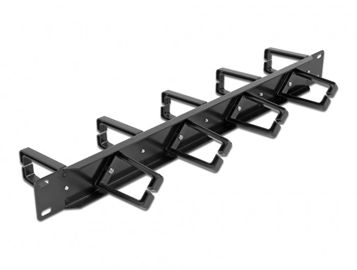 DeLOCK Kabelrinne – Metall – schwarz – für 19" Rack – 44 × 10 × 482 mm