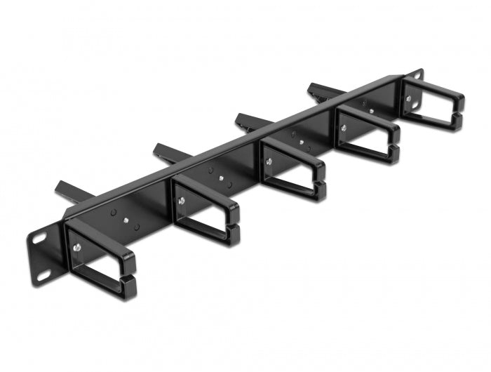 DeLOCK Kabelrinne – Metall – schwarz – für 19" Rack – 44 × 10 × 482 mm