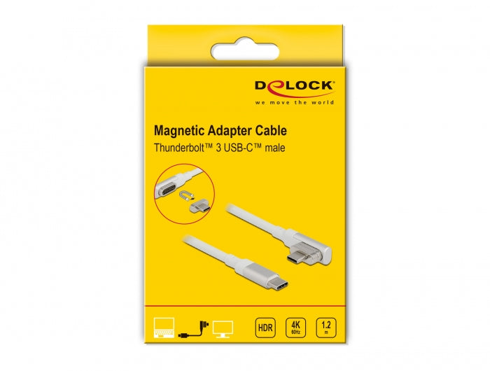 DeLOCK HDMI Typ A auf USB-C Kabel – USB 3.2 Gen 2 – 1,2 m – 4K/60 – Abgewinkelt, Thunderbolt 3 kompatibel