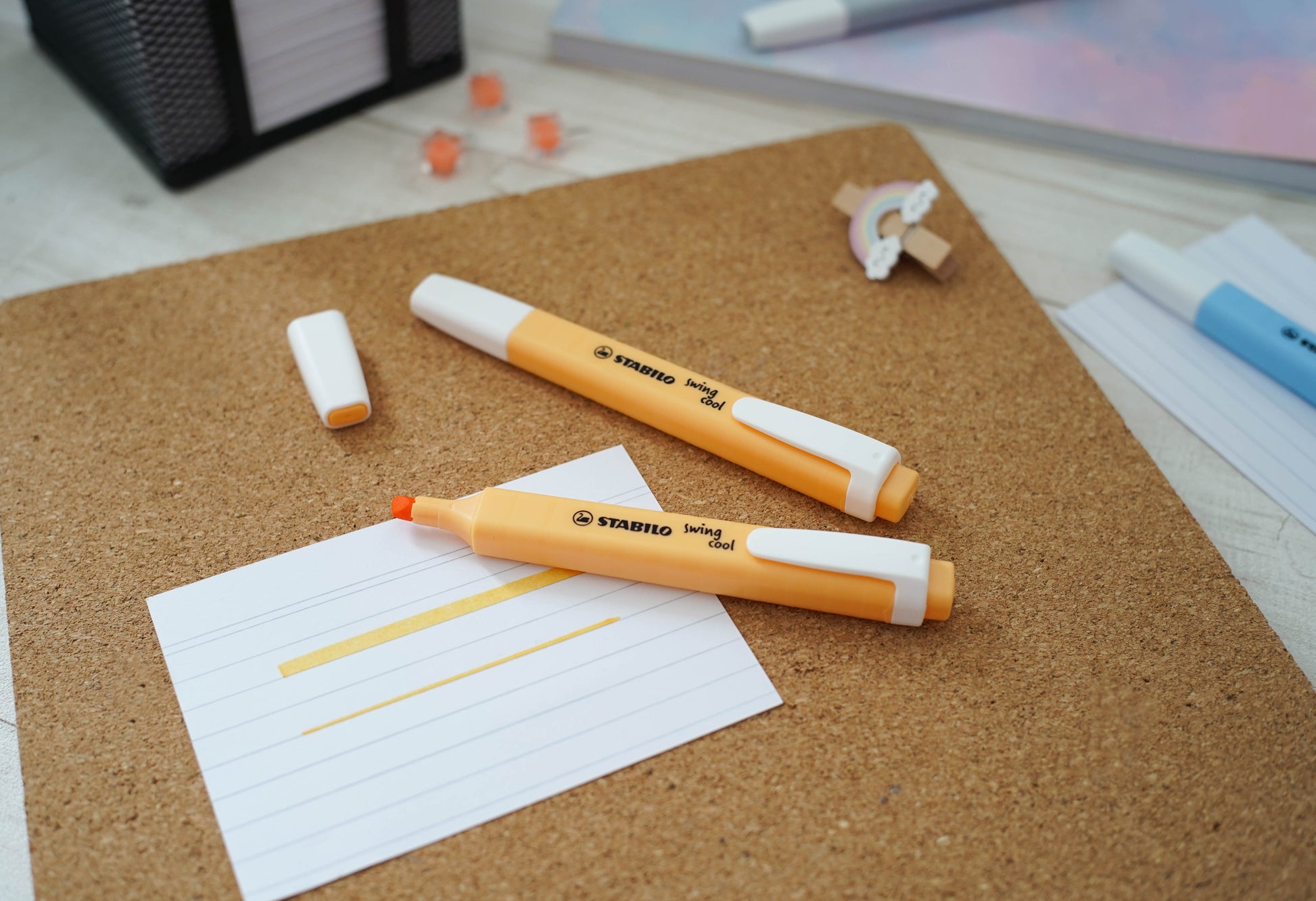 STABILO swing cool Pastel Edition Textmarker sanftes Orange – Keilspitze, 1–4 mm