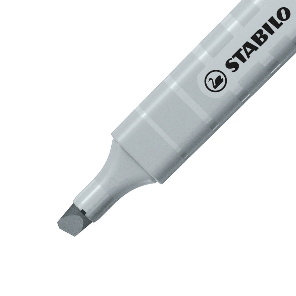 STABILO swing cool Pastel Edition Textmarker seidengrau – Keilspitze, 1–4 mm