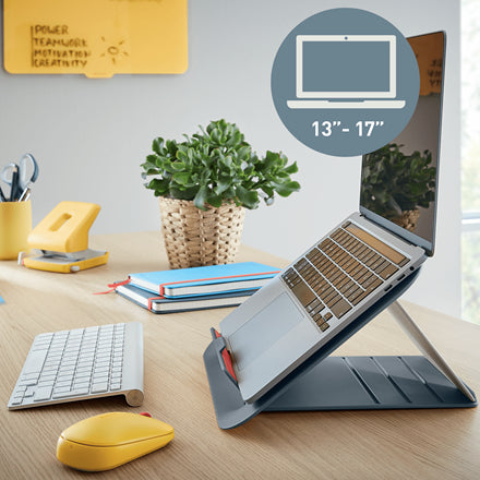 Leitz Ergo Cosy Notebookhalter – für Notebooks 13–17", Kunststoff, Samtgrau
