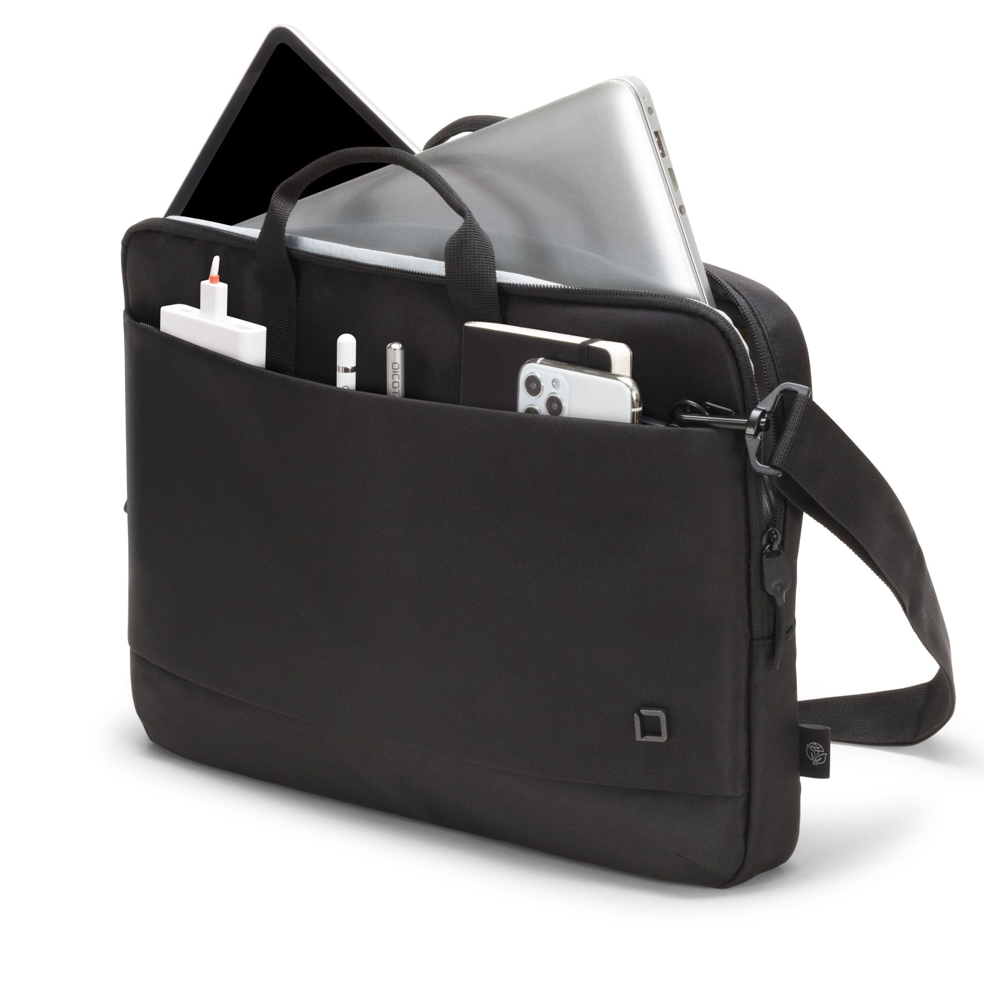 DICOTA Eco Slim Case MOTION – Notebooktasche 15,6", Polyester (rPET), Schwarz, 40,5 × 29 × 4,5 cm