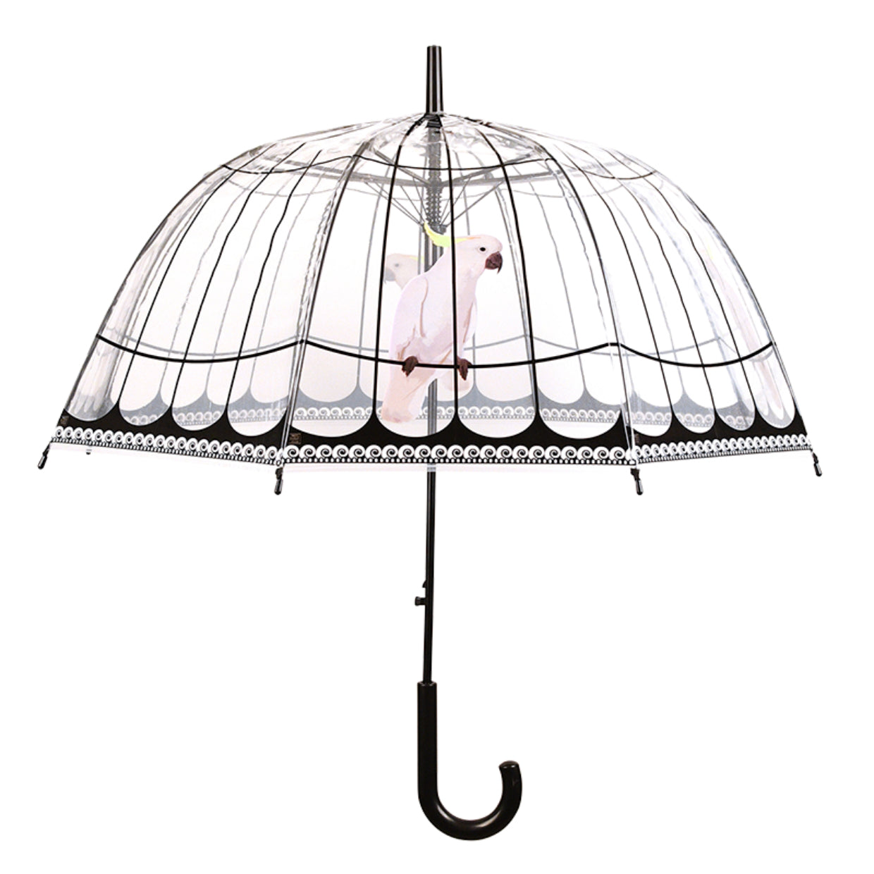 Esschert Design Stockschirm TP321 – Ø 81 cm, L 83.3 cm – Transparenter Vogelkäfig
