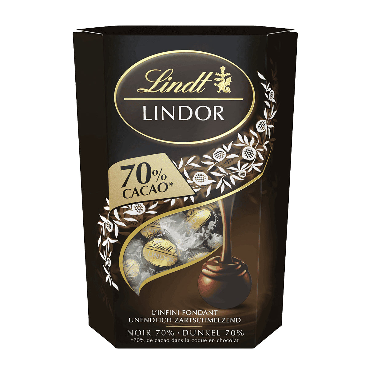 Lindt LINDOR Kugeln Cornet – Dunkel, 70% Kakao, 200 g