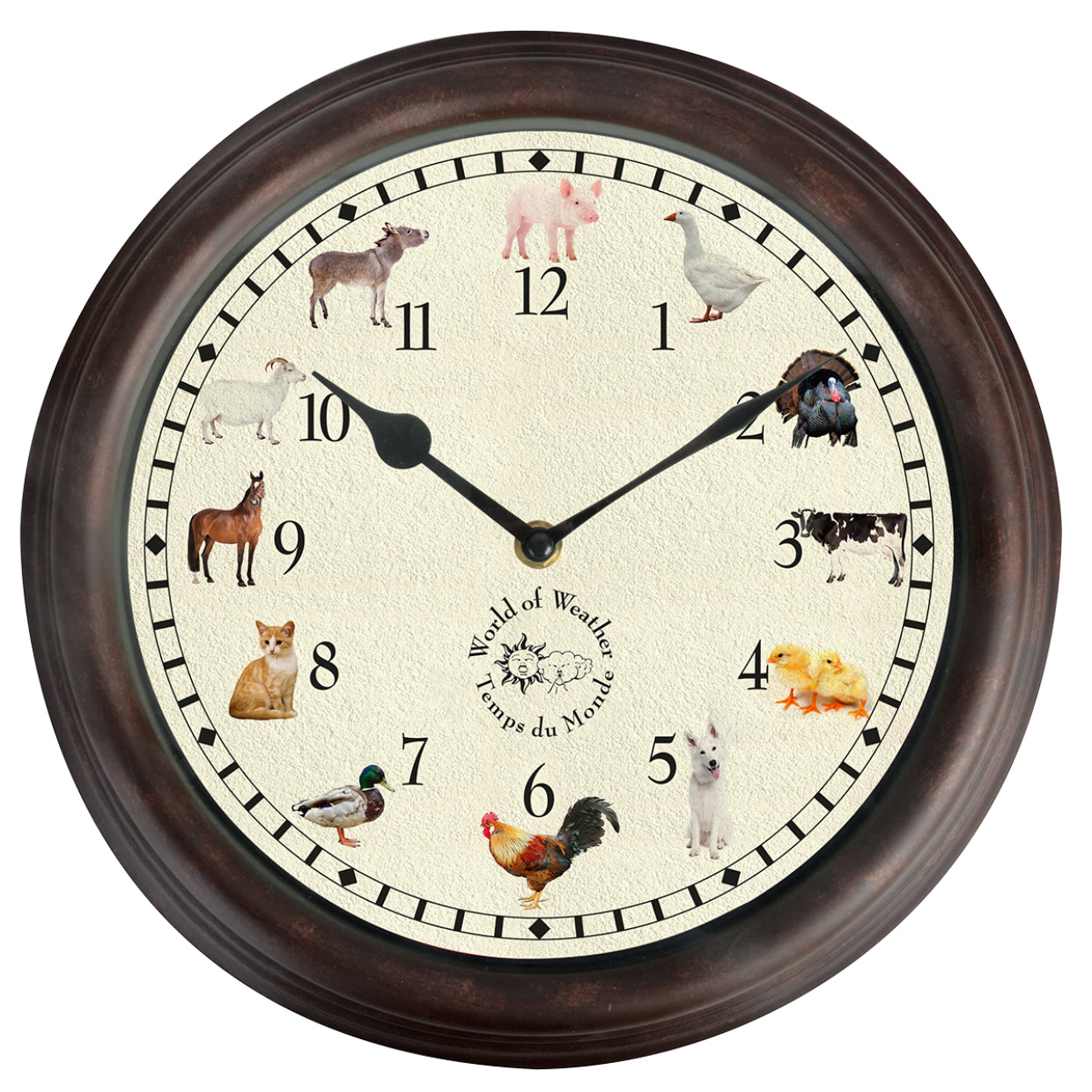 Esschert Design Wanduhr TF013 – Ø 30 cm, mehrfarbig, Kunststoff