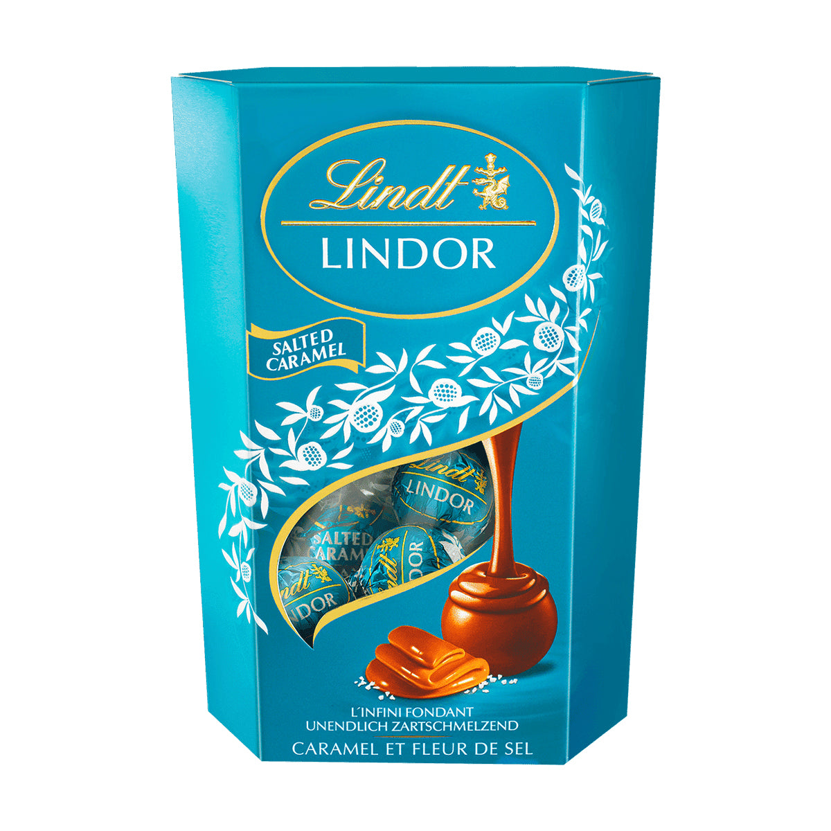 Lindt LINDOR Schokoladenkugeln – Karamell & Meersalz – 200 g